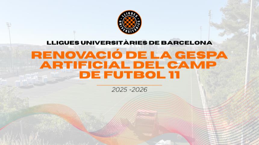 Esports UB inicia la renovació de la gespa artificial del camp de futbol 11